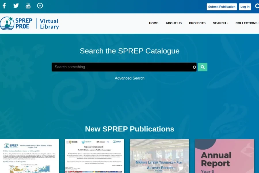 SPREP Virtual Library — project screenshot