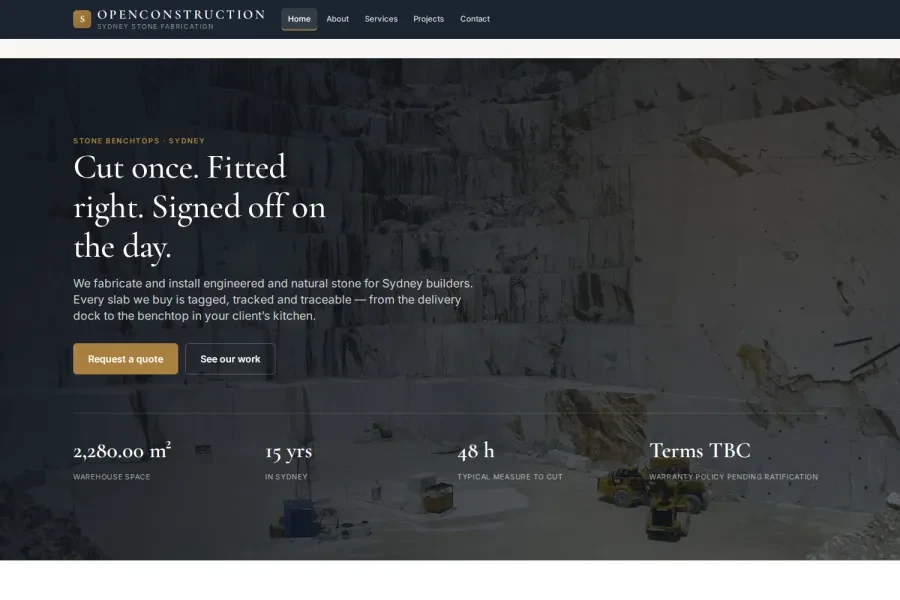 OpenConstruction - screenshot of work delivered by Futuristik