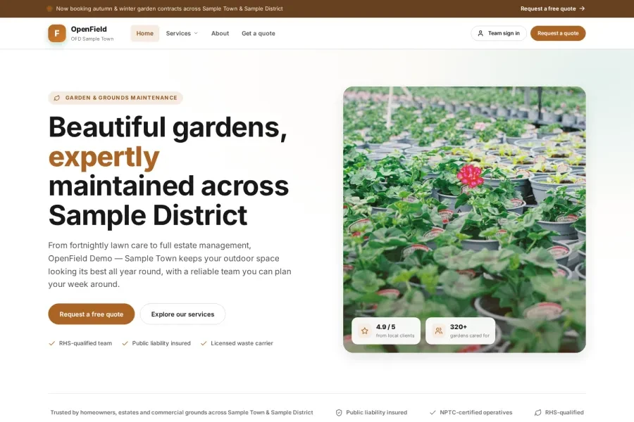 OpenField - screenshot of work delivered by Futuristik