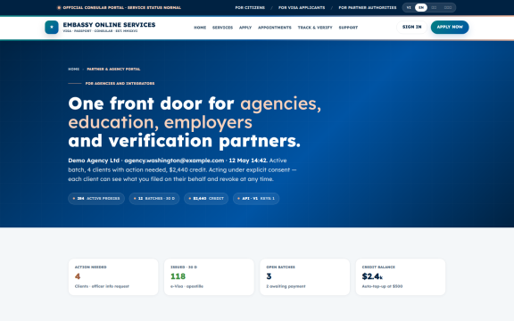Embassy Portal: Agency portal