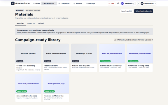 GrowMarket.AI: Material library