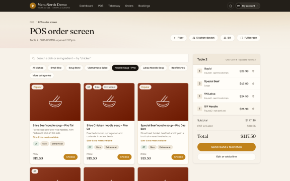Menu Nerds: Pos order screen
