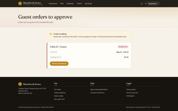 Menu Nerds: Guest order approvals