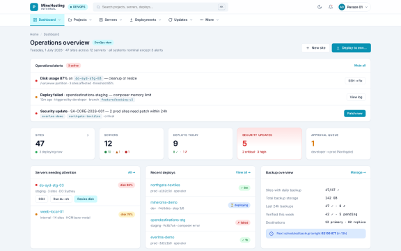 MineHosting: Operations overview