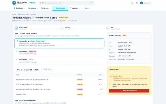 MineHosting: Rollback