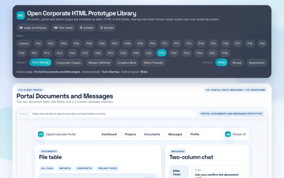 OpenCorporate: Portal documents messages