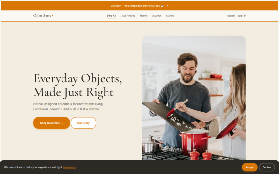 OpenStore: "Scandinavian hygge" theme