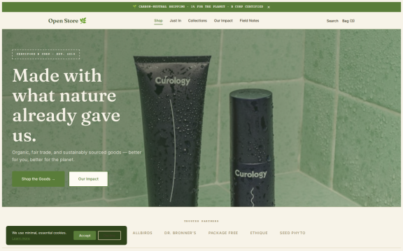 OpenStore: "Organic eco" theme