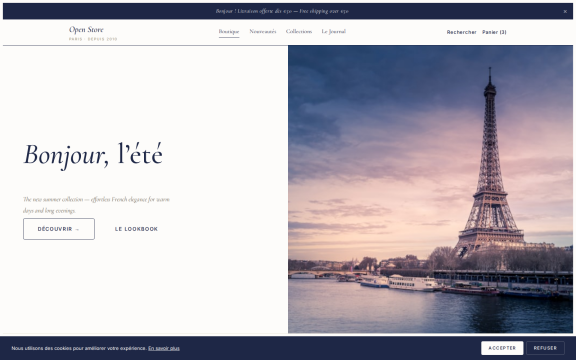 OpenStore: "Parisian chic" theme