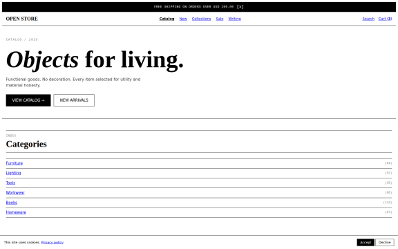OpenStore: "Brutalist raw" theme