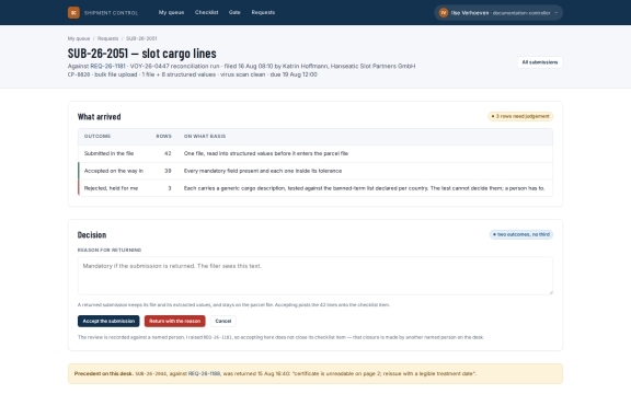 Shipment Control: Review