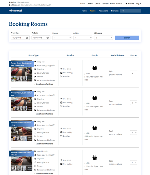 Booking Rooms