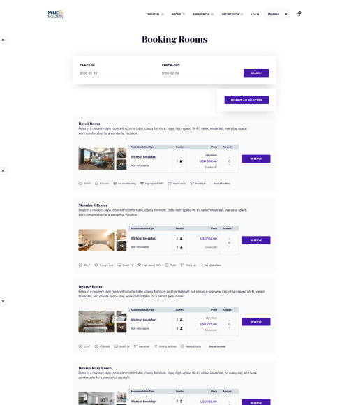 Booking Rooms Hotel
